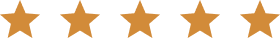 Five gold stars on black background